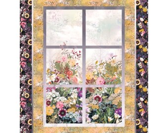 Room With a View Yellow Quilt Kit, Pattern by Diane Nagel of Peddlecar Quilts, Reverie, RJR Fabrics, 100% Cotton