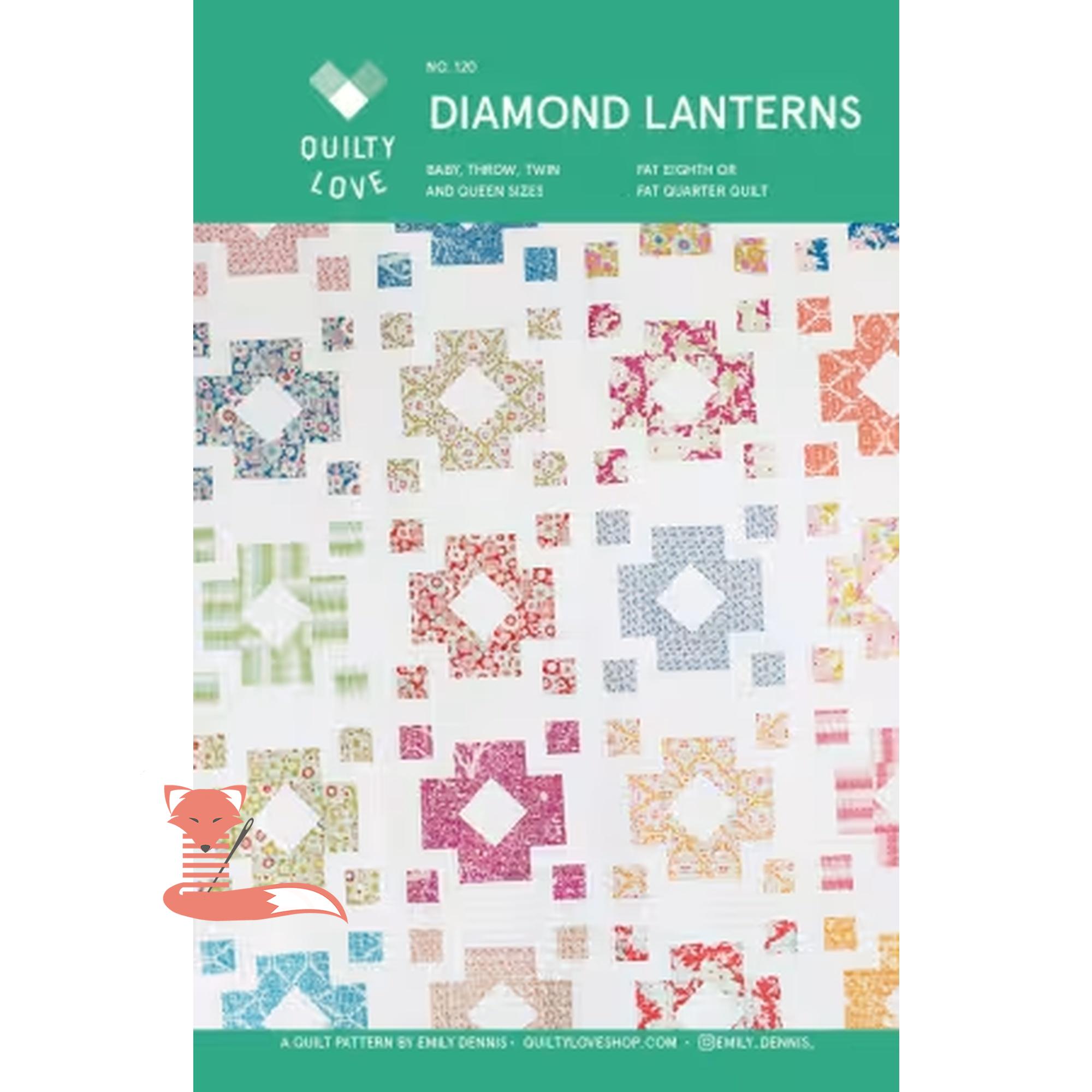 Diamond Lanterns Quilt Pattern, Quilty Love, Emily Dennis, #120