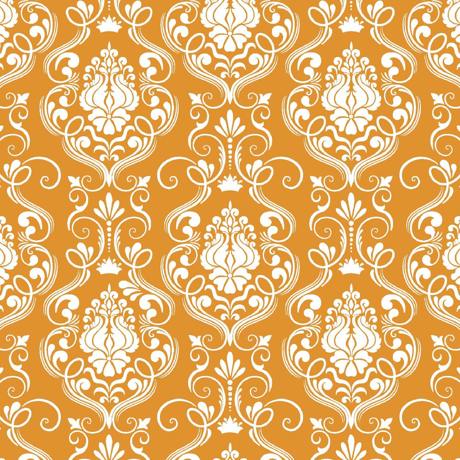 Orange Damask Halloween Fabric Happy Halloween Patrick Etsy