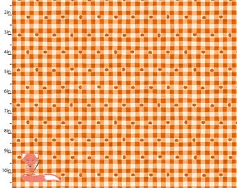 Pumpkin Patch Gingham Plaid Fabric, 3Wishes, Digitally Printed 100% Cotton, 24586-ORG-CTN-D