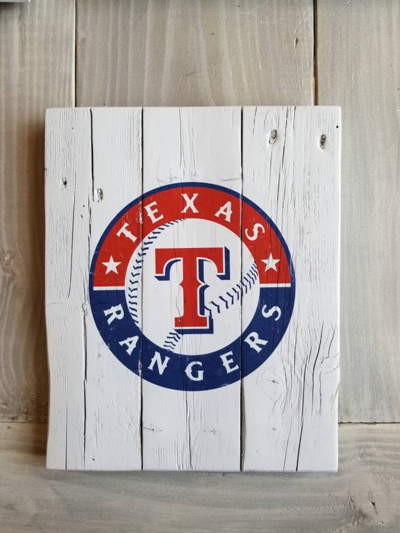 Wall Sign Texas Rangers Handmade Sign Vintage Look Reclaimed Wood Sign Birthday Gift for Men Boyfriend Gift Rangers Gift