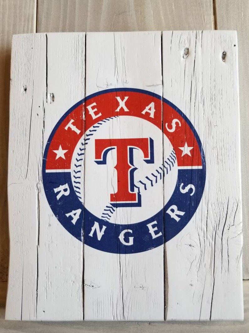 Wall Sign Texas Rangers Handmade Sign Vintage Look Reclaimed Wood Sign Birthday Gift for Men Boyfriend Gift Rangers Gift
