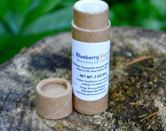 Blueberry Vanilla Duo Nourishing Lip Balm, natural, lipcare, earth friendly, travel, accessories, blueberries, vanilla, gifts