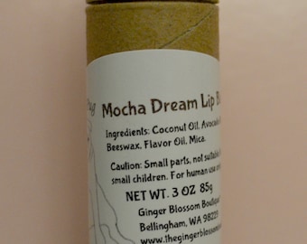 Mocha Dream Pouty Pug Lip Balm, natural, lip care, coffee lovers, mocha, gifts, moisturize, smooth, cosmetics, eco friendly, travel size