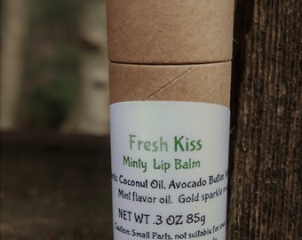 Fresh Kiss Lip Balm, skincare, Gifts, Travel, Minty, Clean, New, Lip care, accessories, refreshing, Chapstick, Natural, Eco,