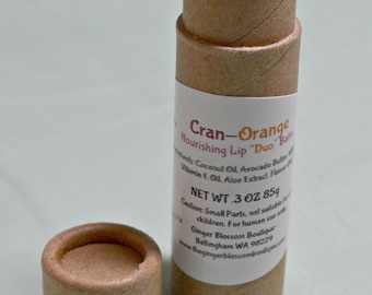 Cran-Orange Duo Nourishing Lip Balm, Natural, Fruity, Fresh, Travel, Accessories, Gifts, Earth friendly, Eco,Oranges, Cranberries, Handmade