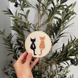 Cat Portrait Custom Embroidery - custom cat art - memorial cat portrait - custom pet - hand stitched pet portrait
