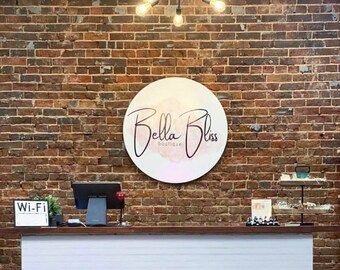 Custom Business Logo Sign Round