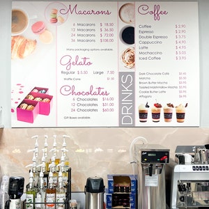 Custom Menu Board + Design Restaurant Cafe Coffee Shop Food Truck Display