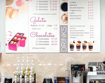Custom Menu Board + Design Restaurant Cafe Coffee Shop Food Truck Display