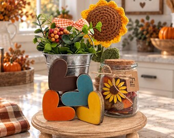 Fall / sunflower Tiered Tray Decor, countertop / table Vignette X24