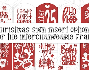 Christmas interchangeable sign inserts, vignette, tiered tray decor FRAMES SOLD SEPARATELY
