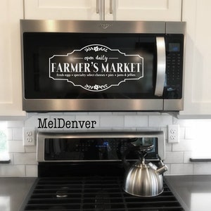 Farmer's Market Microwave Decal – Vintage Farmhouse Kitchen Decor