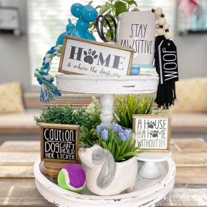 black & White Dog lover, fur mom, puppy tiered tray set! Mix and match items, custom options! W20