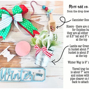 Merry and Bright buntes gestuftes Tablett, Weihnachten / Winter / rot grün und blau Vintage Retro Weihnachten C32 Bild 10