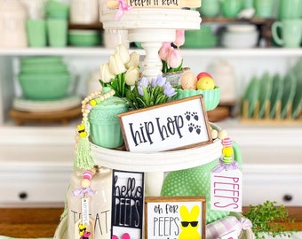 Easter Tiered Tray Decor Set, Peeps E17