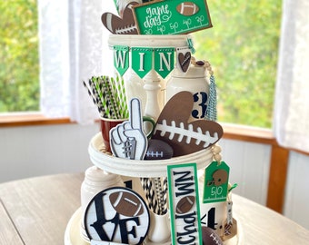 Football / fall / Thanksgiving themed tiered tray set! Bundle info in item details, football party, football mom Super Bowl party .F27