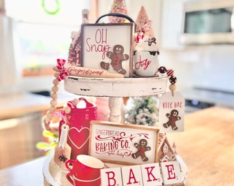 Gingerbread Tiered Tray Decor