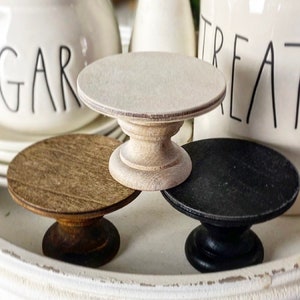 Mini wooden risers / cupcake stands, tiered tray risers. 3 wide by 2 tall white, rustic stain or black image 7