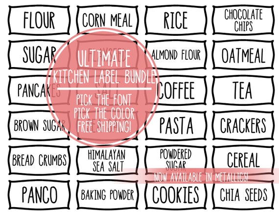 Ultimate Kitchen Label Bundle Decals Vinyl Pantry Etsy