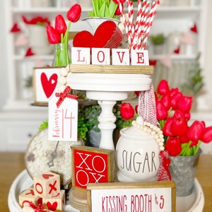 Valentine's Day Tiered Tray Decor