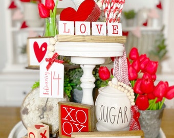 Valentine's Day Tiered Tray Decor V36