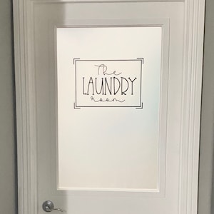 Laundry room decor retro style farmhouse laundry door decal | laundry l decal | vinyl 15 inch