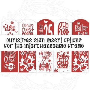 Christmas interchangeable sign inserts, vignette, tiered tray decor FRAMES SOLD SEPARATELY
