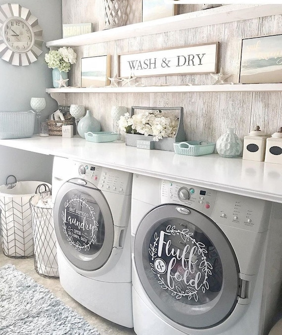 Laundry Room Decor, Self Service Laundry / Fluff and Fold, Vinyl ...