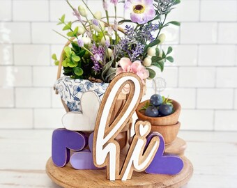 Spring Flower Market vignette decor, tabletop, countertop, mantel, hutch, kitchen wild flower / lavender X20
