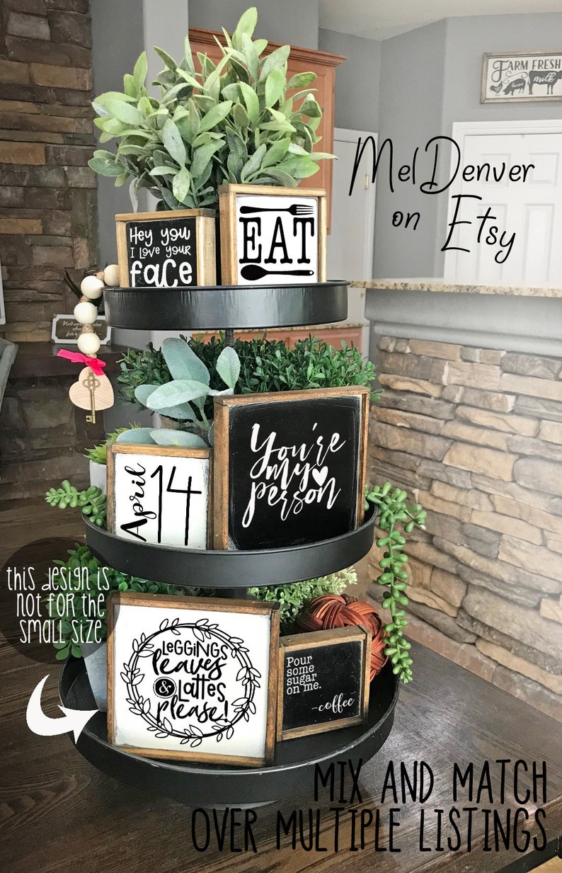 Modern Farmhouse Style Signs Tiered Tray Coffee Bar Entry Etsy