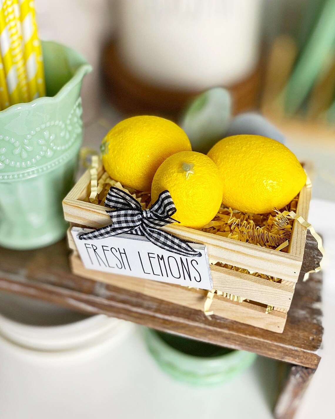 Fresh Lemons Crate Comes With 3 Lemons Sized for Tiered Etsy