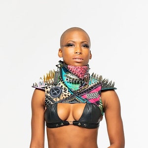 Total Chaos Spiked Leather CropTop image 5