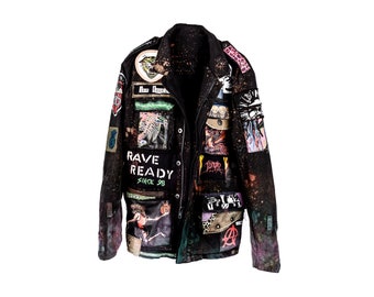 Cyberpunk Rave Dinosaur DustandBeau x NiceCollective Men's Jacket