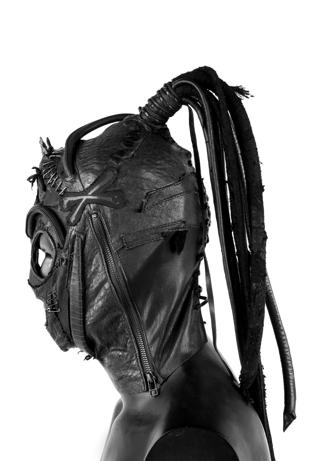 Halloween All Black Gothic Predator Zombie Eating Bondage