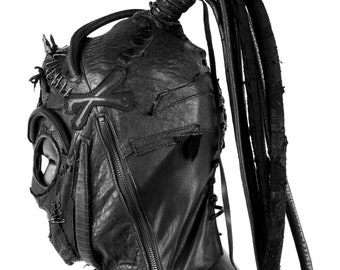 個人装備 Blood-sucking spiked mask Spiked Cyber Goth Respirator Gas Mask Cosplay Blue Spike