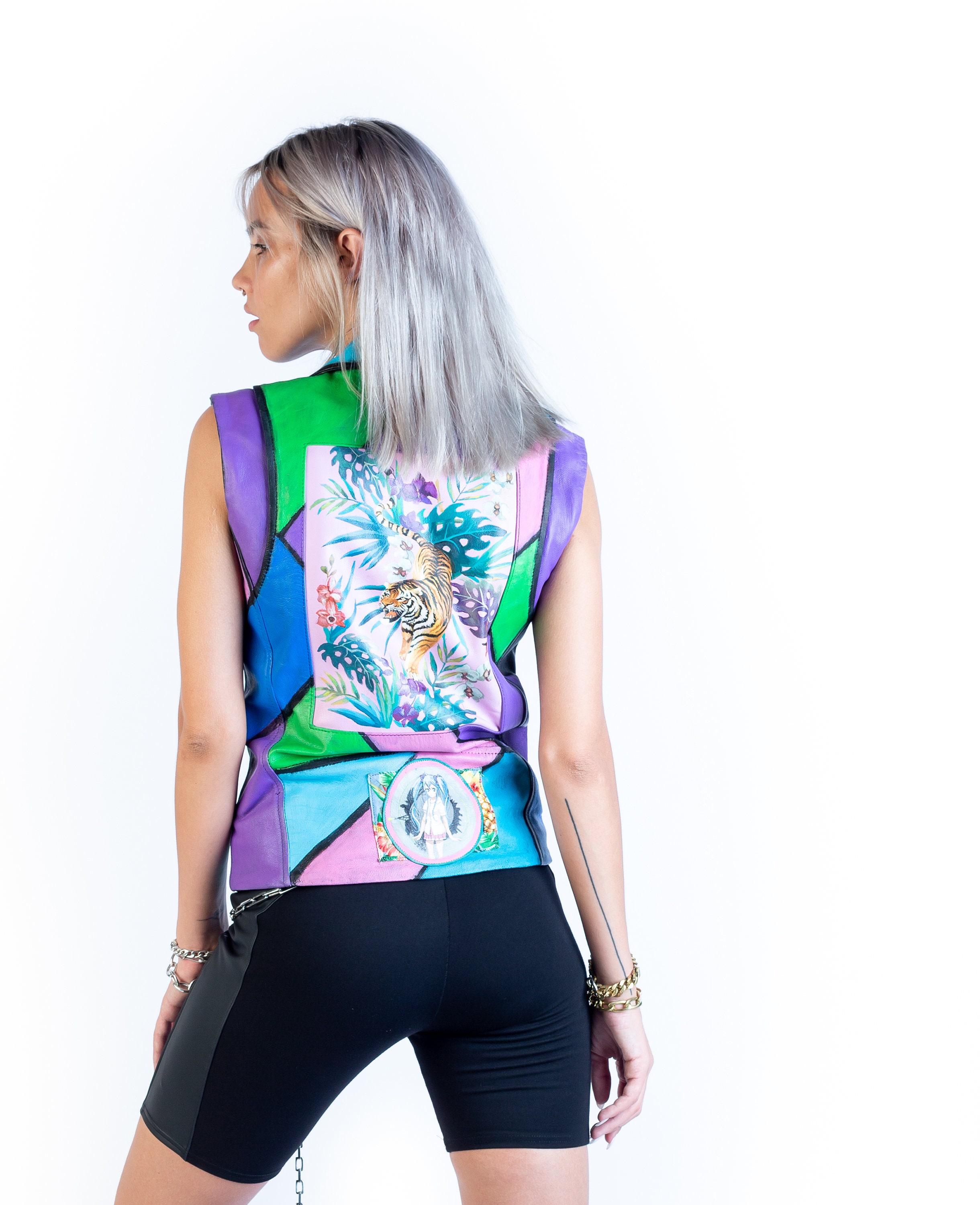 HYPHY COLOR Hand Painted leather vest