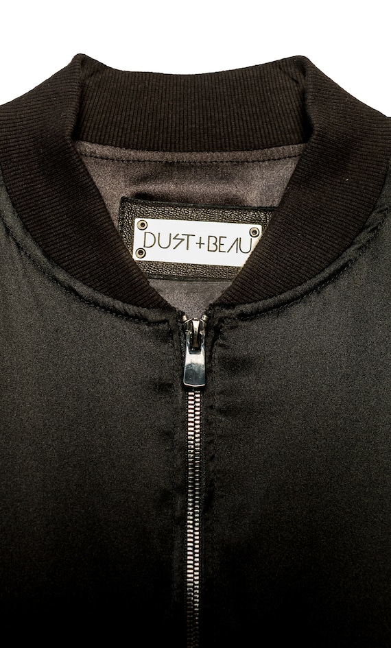 Black silk bomber clearance