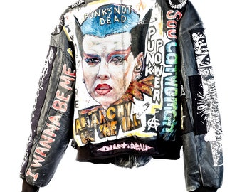 Anarchy Love Leather Bomber Jacket