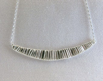 Collier en argent sterling, collier ligné