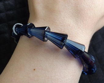 Bracciale in cristallo Swarovski "Artemis" color "Dark Indigo"