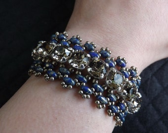 Bracciale con cabochon Swarovski "Greige"