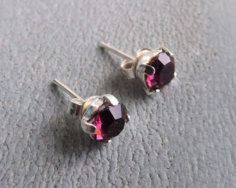 Orecchini Swarovski 6mm "amethyst" e argento 925