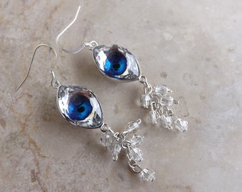 Orecchini in cristallo Swarovski "Eye" crystal/blue