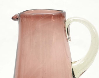 Handblown Recycled Classic Pitcher, Solid Amethyst- 8.5 Inches High