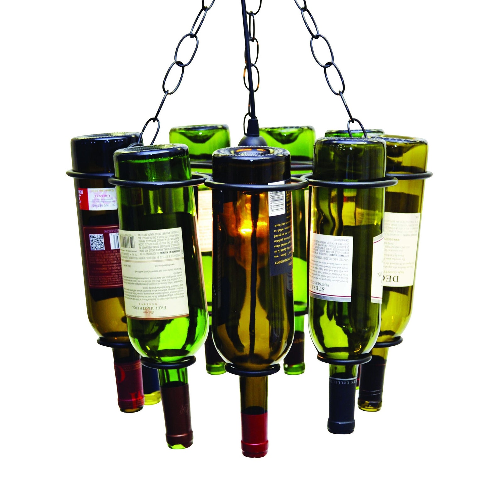 Hanging Wine Bottle Chandelier: Holds 9 Bottles, 15-foot Cord - Etsy