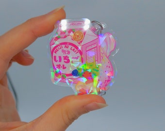 Silver Chain Capricorn | Zodiac Holographic Double Sided Acrylic Keychains | Strawberry Milk | Anime Aesthetic | Otaku Gift