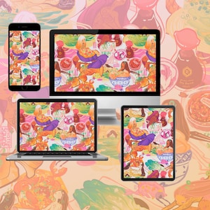 Dumpling Mermaid Aesthetic Phone and Desktop Wallpapers | iPhone, Cell phone background, Android lock screen, computer, foodie