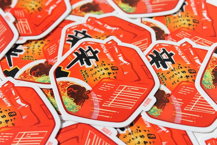 Instant Spicy Ramen Cube | Aesthetic Anime Sticker | Water Resistant Sticker Great for Back to School for Laptop, Water Bottle, Locker!