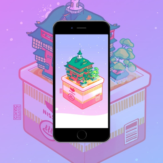 Animated Spirited Away Bath House Mp4 Phone Wallpaper Not Live Etsy